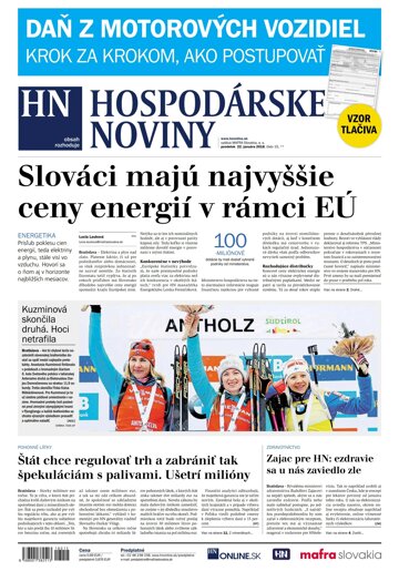 Obálka e-magazínu Hospodárske noviny 22.01.2018