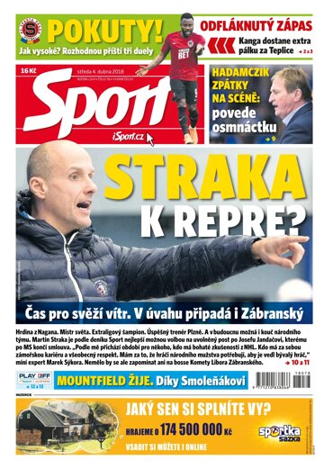 Obálka e-magazínu Sport 4.4.2018