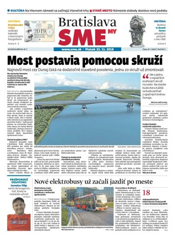 Obálka e-magazínu SME MY Bratislava 23/11/2018
