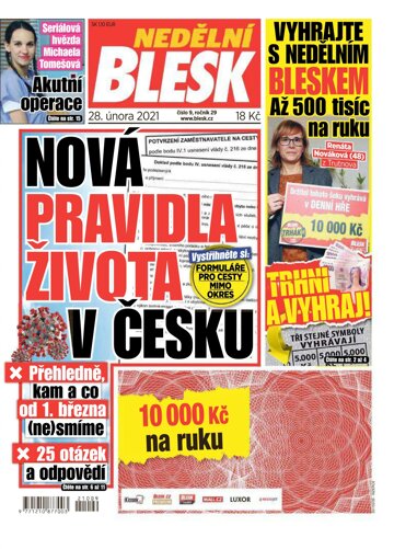 Obálka e-magazínu Nedělní Blesk 28.2.2021