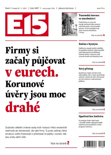 Obálka e-magazínu E15 22.11.2021