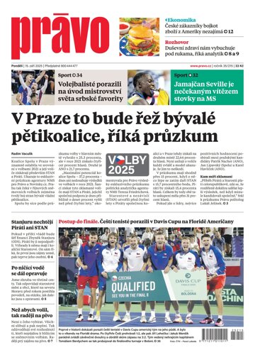 Obálka e-magazínu Deník Právo 15.9.2025