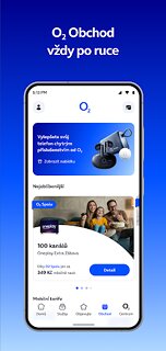 Snímek obrazovky aplikace Moje O2