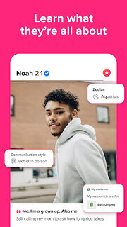Snímek obrazovky aplikace Tinder
