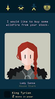 Snímek obrazovky aplikace Reigns: Game of Thrones