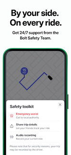 Snímek obrazovky aplikace Bolt: Request a Ride