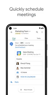 Google Chat - snímek obrazovky