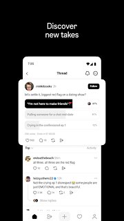 Snímek obrazovky aplikace Threads