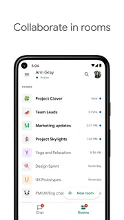 Google Chat - snímek obrazovky