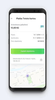 Snímek obrazovky aplikace Twisto – Pay your way