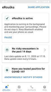 eRouška - Part of Smart Quarantine - snímek obrazovky