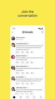 Snímek obrazovky aplikace Threads