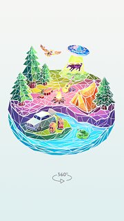 Snímek obrazovky aplikace Polysphere: Art Puzzle Game