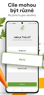 Snímek obrazovky aplikace Kalorické Tabulky