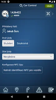 O2 Car Control - snímek obrazovky