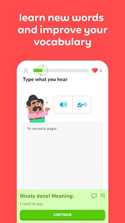 Snímek obrazovky aplikace Duolingo: Language Lessons