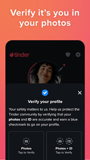 Snímek obrazovky aplikace Tinder
