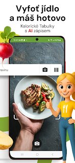 Snímek obrazovky aplikace Kalorické Tabulky