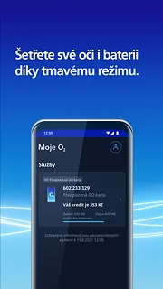 Moje O2 - snímek obrazovky