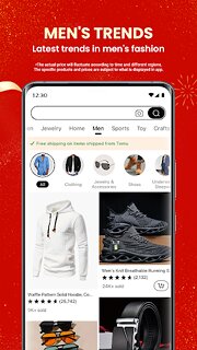 Snímek obrazovky aplikace Temu: Shop Like a Billionaire