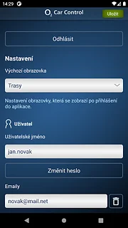 O2 Car Control - snímek obrazovky
