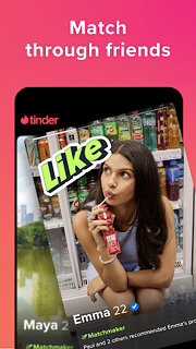 Snímek obrazovky aplikace Tinder