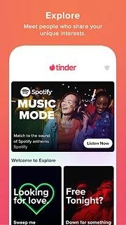 Tinder - snímek obrazovky