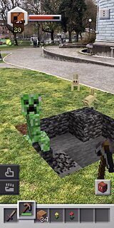 Snímek obrazovky aplikace Minecraft Earth