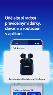 Snímek obrazovky aplikace Moje O2