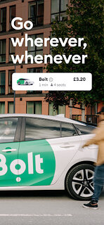 Snímek obrazovky aplikace Bolt: Request a Ride