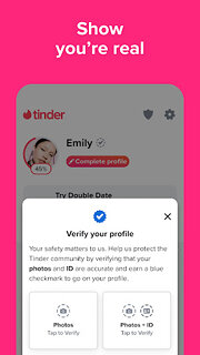 Snímek obrazovky aplikace Tinder