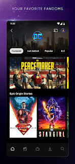 Snímek obrazovky aplikace HBO Max: Filmy a TV Seriály