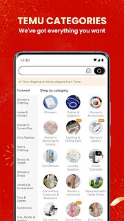Snímek obrazovky aplikace Temu: Shop Like a Billionaire