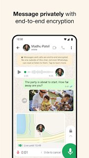 Snímek obrazovky aplikace WhatsApp Messenger