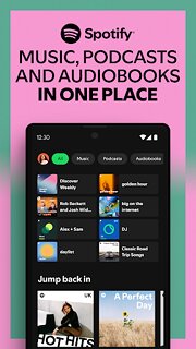 Snímek obrazovky aplikace Spotify: Music and Podcasts