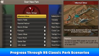 Snímek obrazovky aplikace RollerCoaster Tycoon® Classic