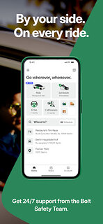 Snímek obrazovky aplikace Bolt: Request a Ride