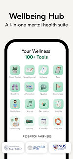 Snímek obrazovky aplikace VOS: Mental Health, AI Therapy