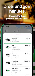 Snímek obrazovky aplikace Bolt: Request a Ride
