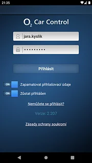 O2 Car Control - snímek obrazovky