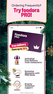 Snímek obrazovky aplikace foodora: Food & Groceries