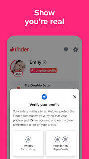 Snímek obrazovky aplikace Tinder