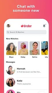 Tinder - snímek obrazovky