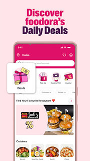 Snímek obrazovky aplikace foodora: Food & Groceries