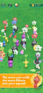 Snímek obrazovky aplikace Pikmin Bloom