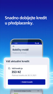 Snímek obrazovky aplikace Moje O2