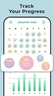 Snímek obrazovky aplikace Habit Goals: Habit Tracker