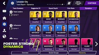 Snímek obrazovky aplikace Football Manager 2021 Mobile