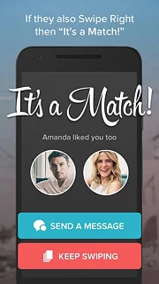 Tinder - snímek obrazovky