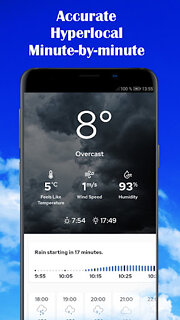 Snímek obrazovky aplikace Weather forecast - Meteosource